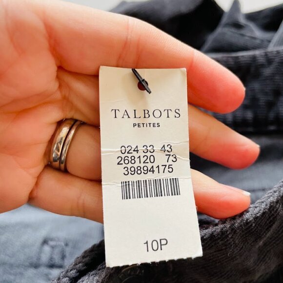 NWT Talbots Pant Trouser Heritage Straight Leg Grey Corduroy Petite Winter Knit - Picture 8 of 12
